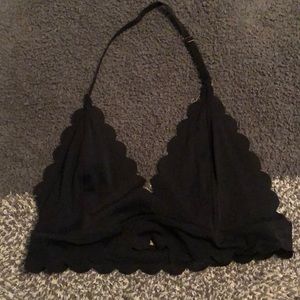 Scalloped halter bralette
